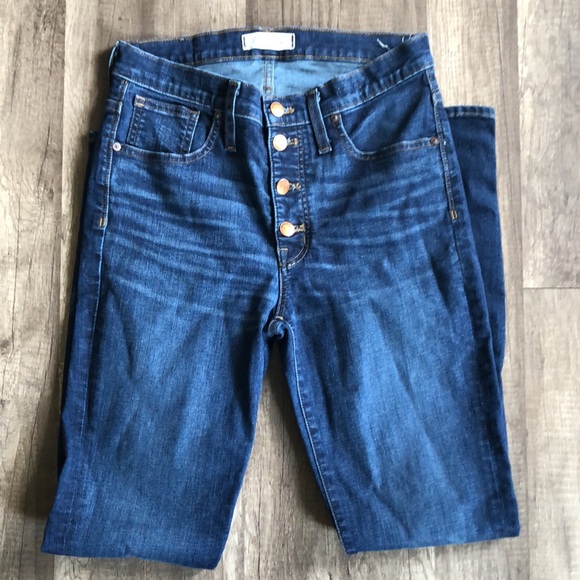 Madewell 9 inch High Rise Button Fly Skinny Jeans 28T - Picture 5 of 9